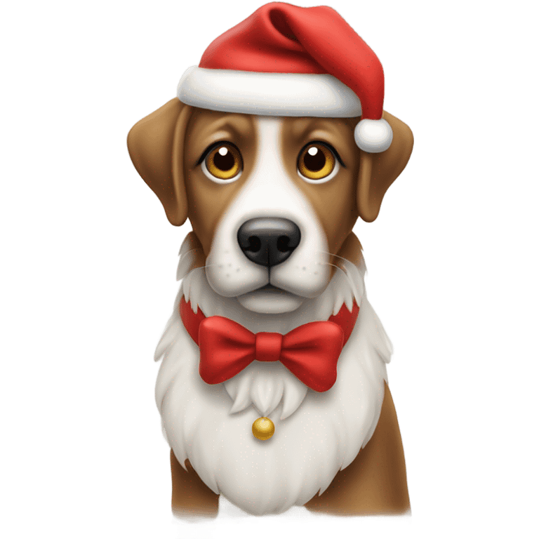 un cane vestito da babbo natale emoji