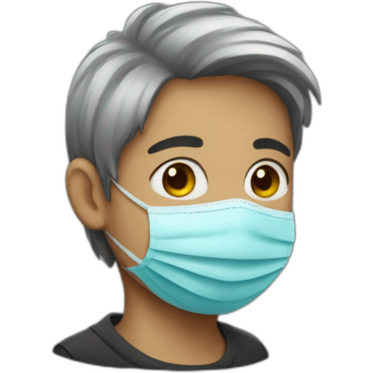 A boy wearing a mask emoji