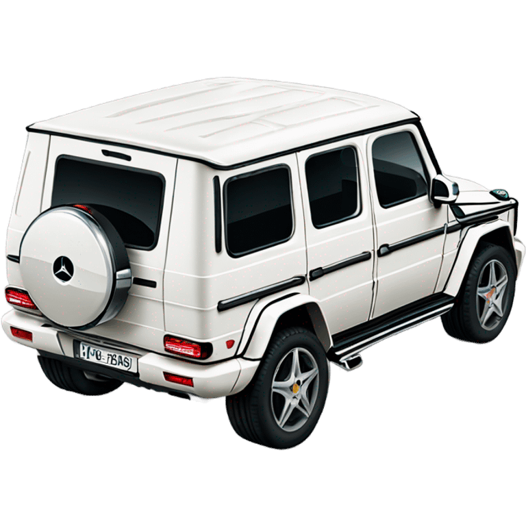 White Mercedes gwagon back emoji