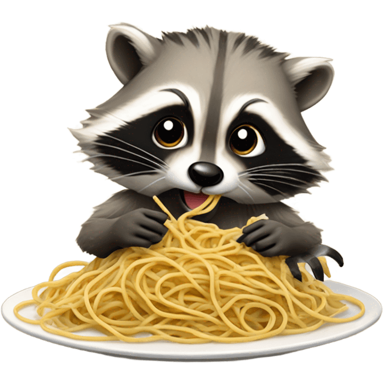 Racoon eating spaghetti  emoji