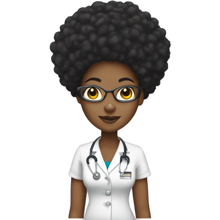 Black nurse woman with Afro  emoji