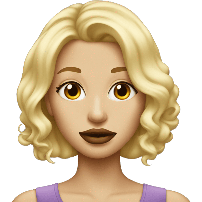 Blonde girl with big lips  emoji