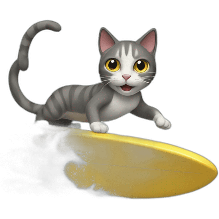 Cat surfing emoji