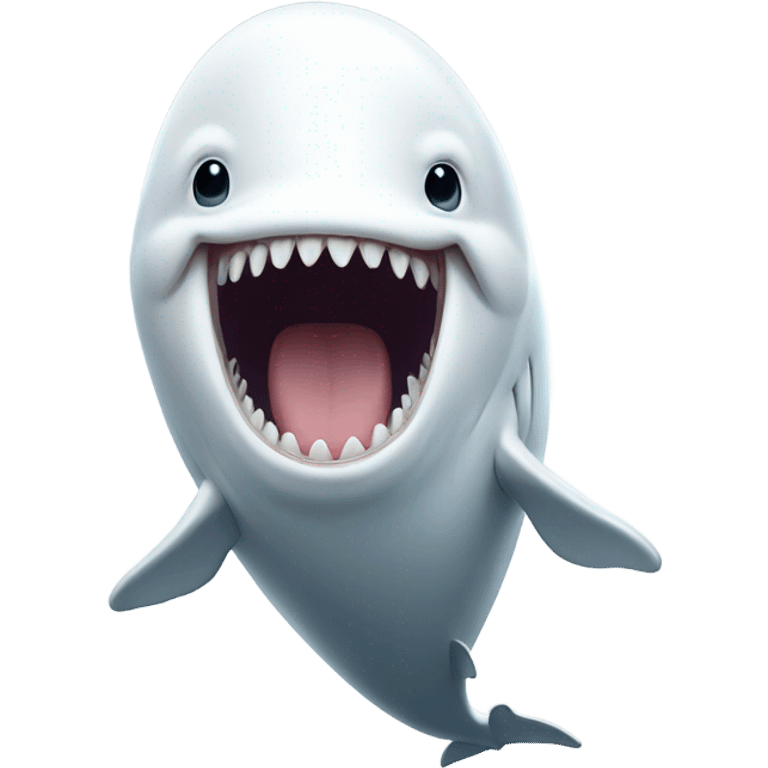 white whale , open mouth emoji