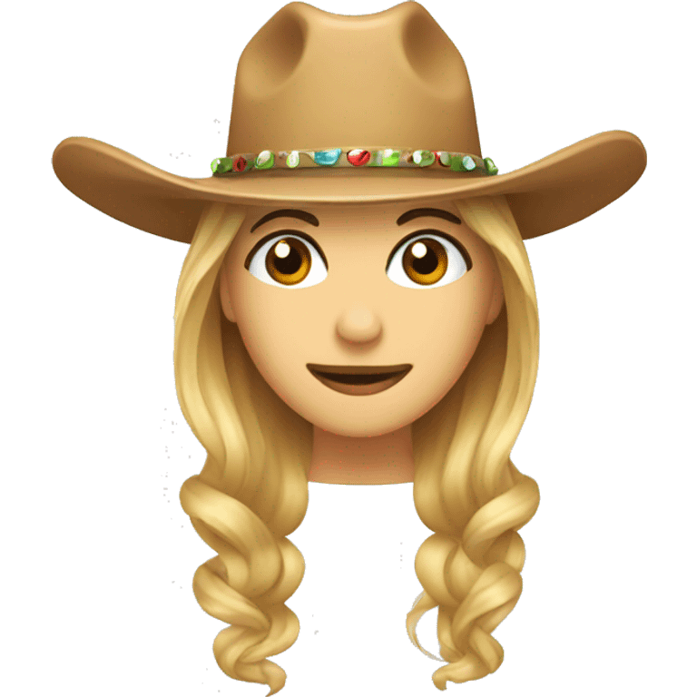 Cowgirl hat Christmas theme  emoji