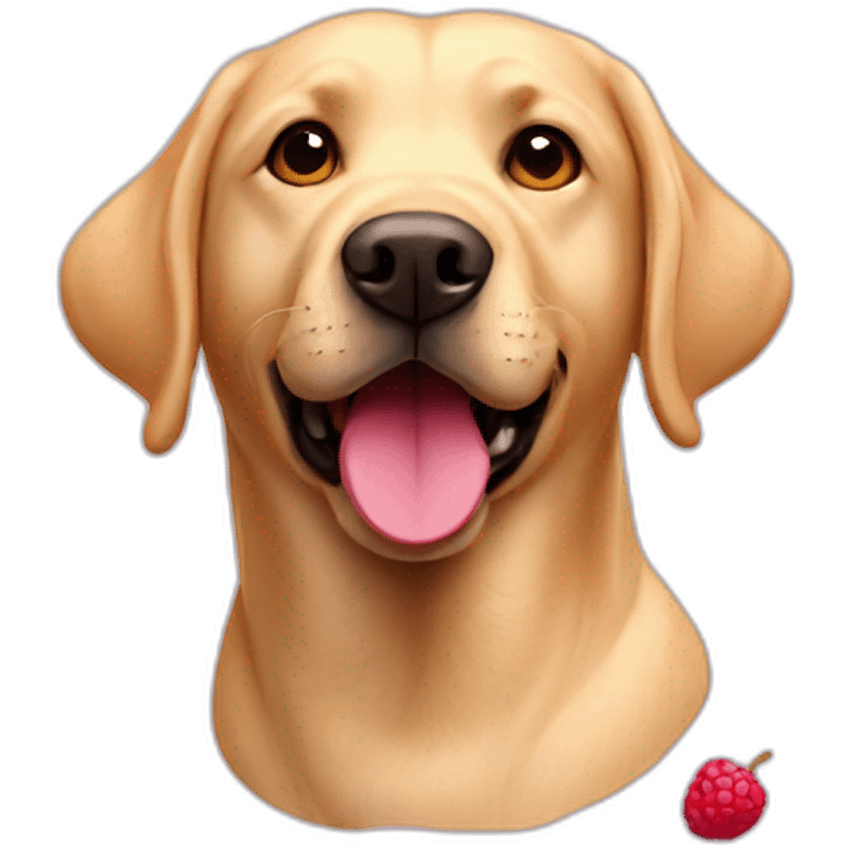 Labrador and rasberry emoji