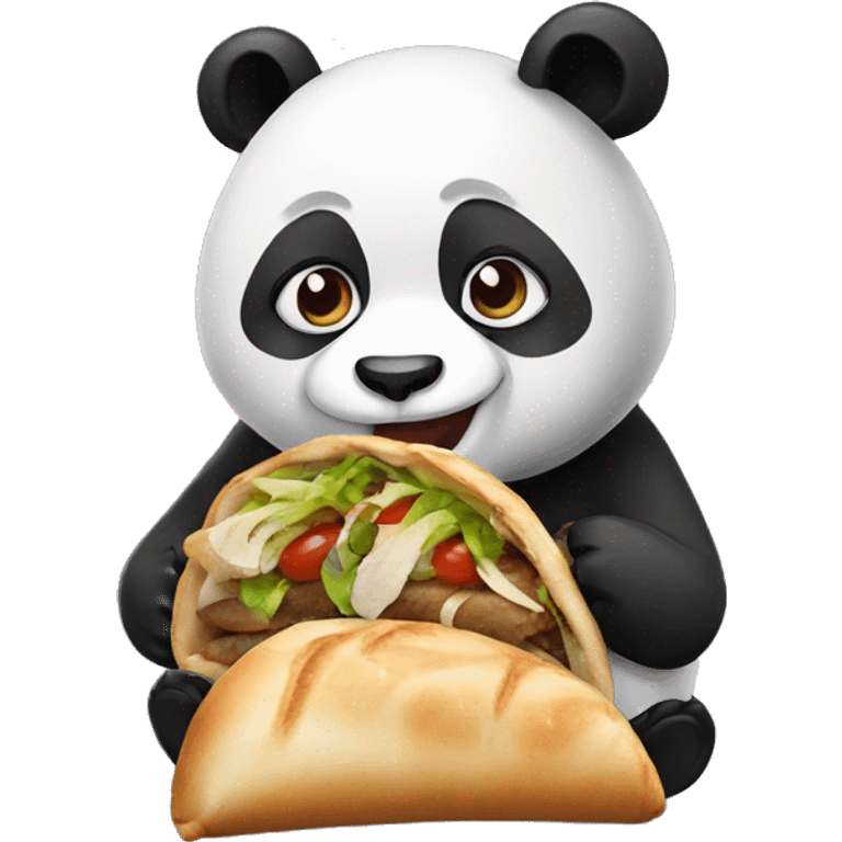 Panda with shawerma emoji