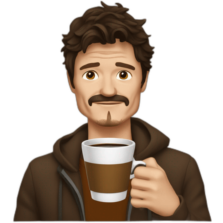 pedro pascal with coffee emoji