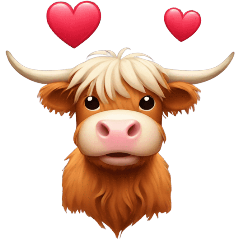 Highland cow with heart emoji