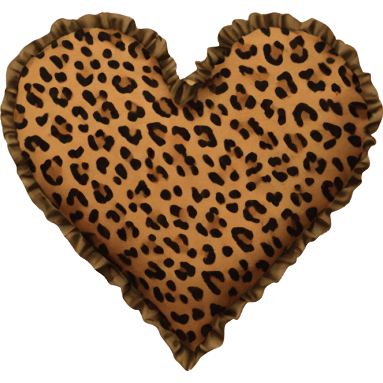 Leopard print heart with ruffles emoji