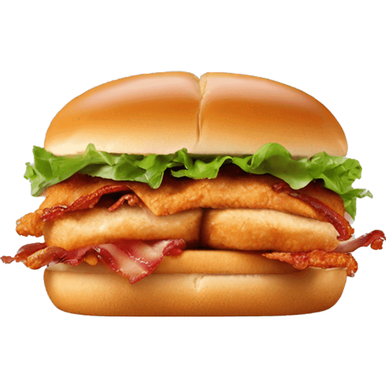 Chicken sandwich with bacon popeyes emoji