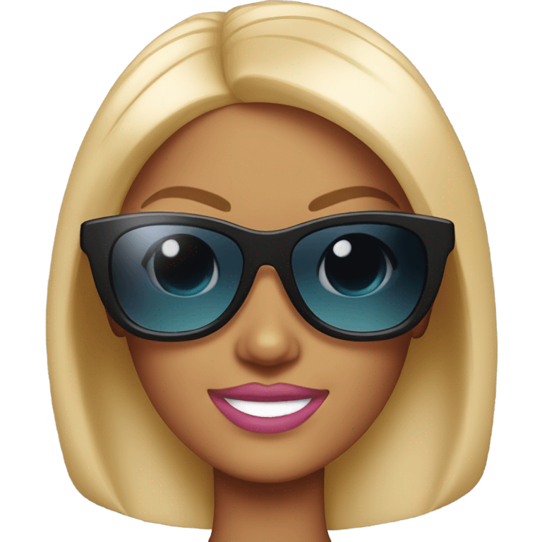 Barbie girl with sunglasses on emoji