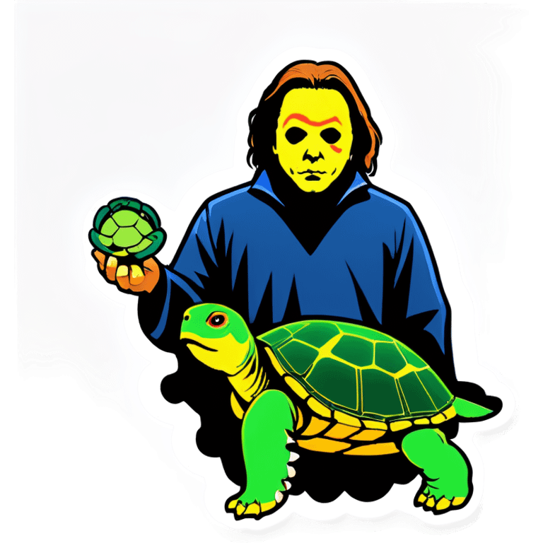 Michael Myers with a turtle  emoji