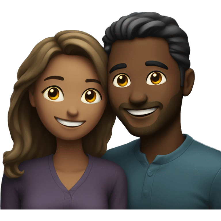 smiling couple at night emoji