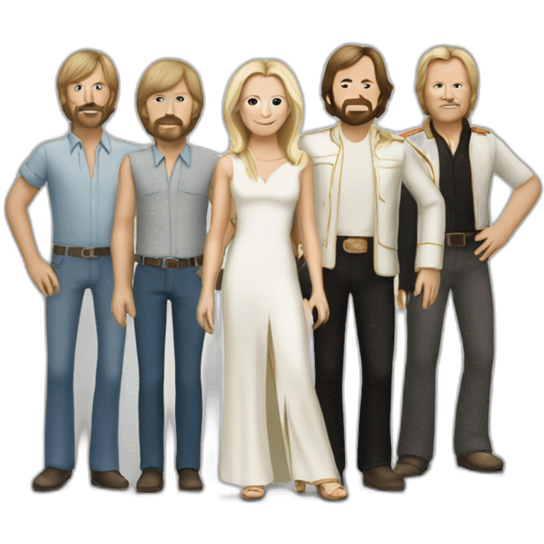 Abba with all band members, full body emoji