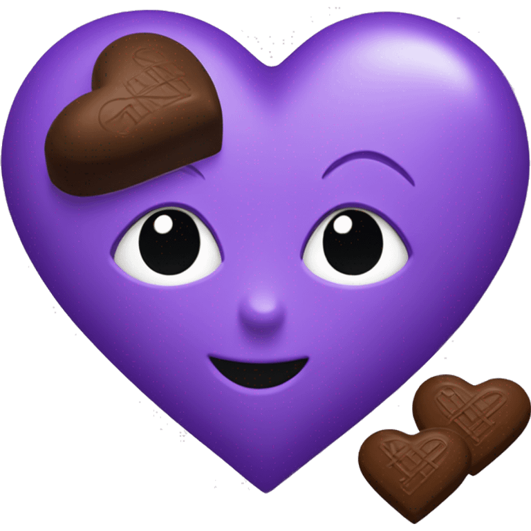 Purple Heart with chocolates around it emoji