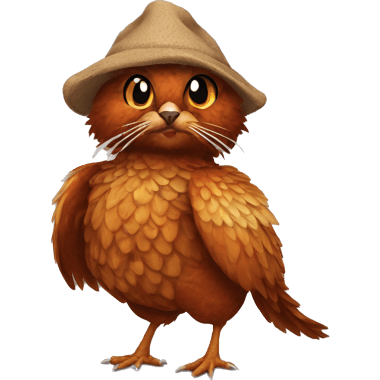 pheasant wearing cat costume emoji