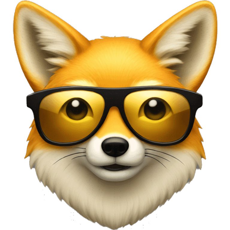 golden fox with sunglasses emoji