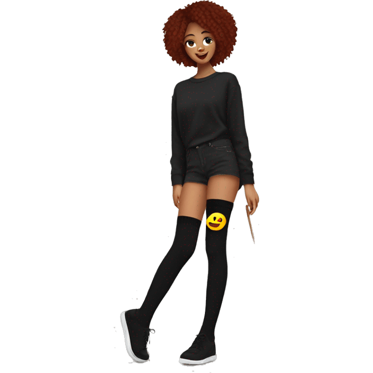 Black over knee socks emoji