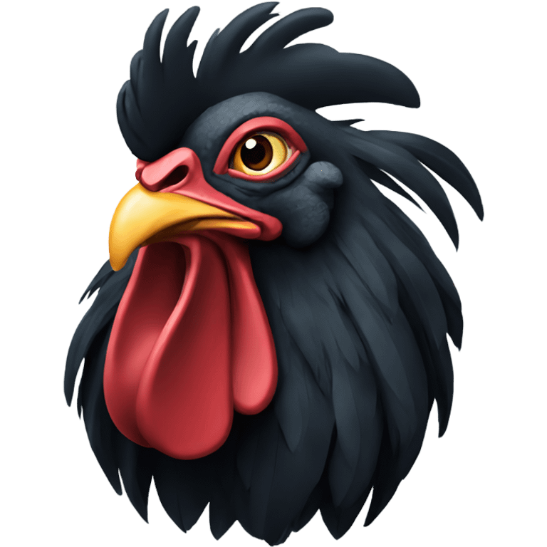 A large black rooster emoji