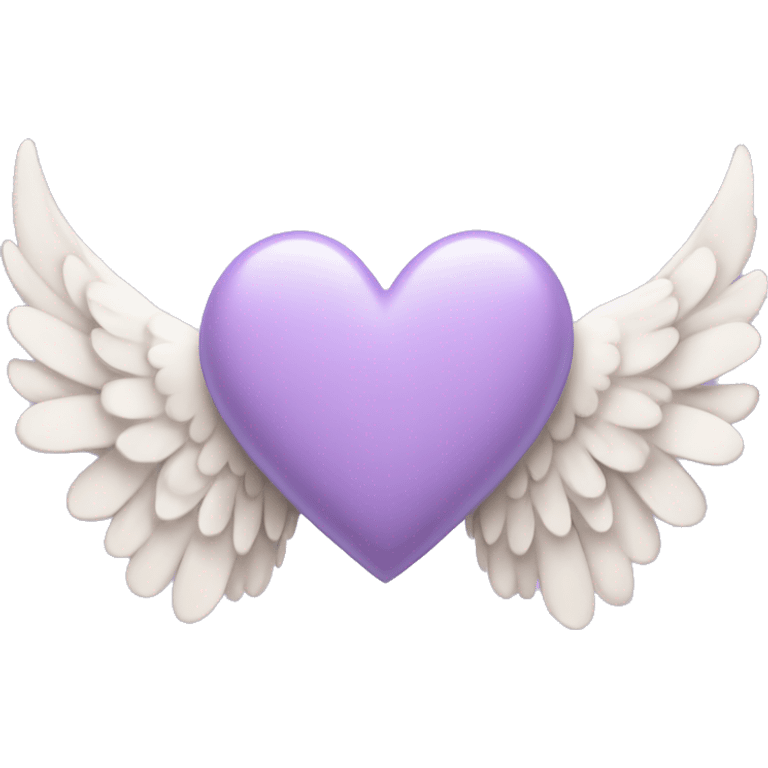 pastel purple heart with angel wings  emoji