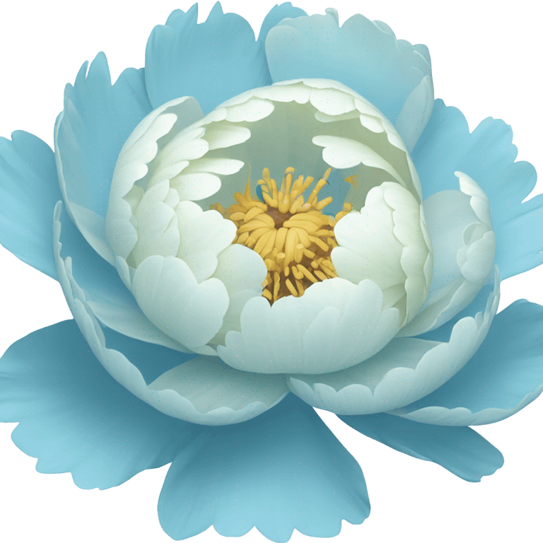 light blue peony emoji