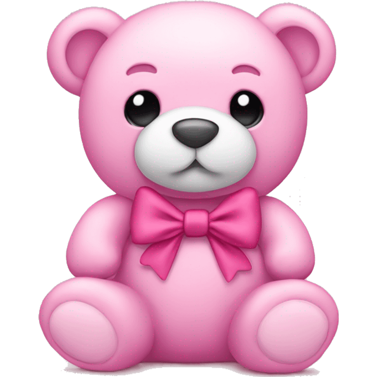 Pink teddy bear with bow emoji