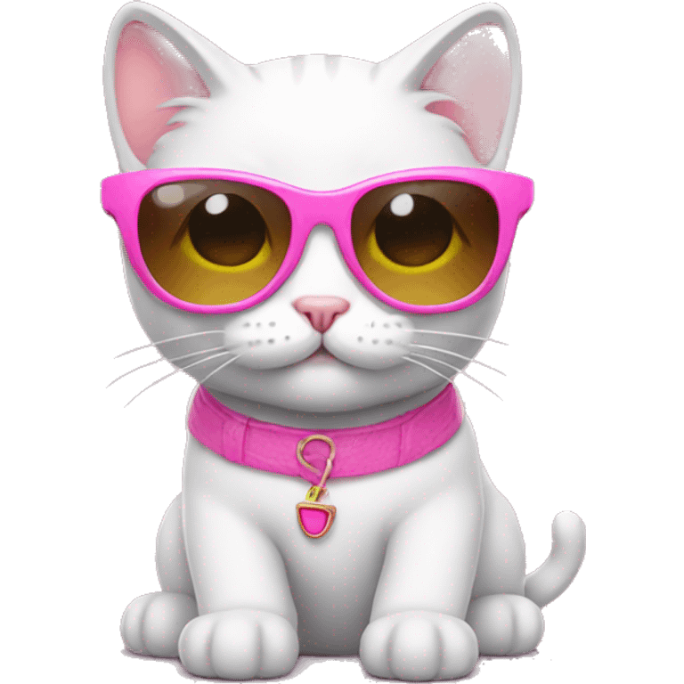 kitty wearing pink sunglasses emoji