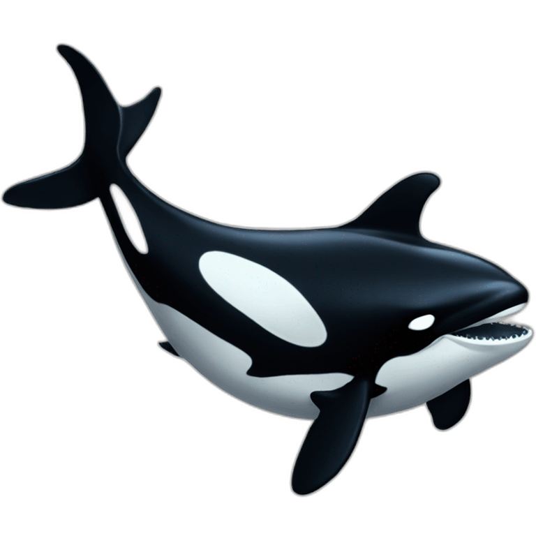 orca drawn as a cartoon emoji