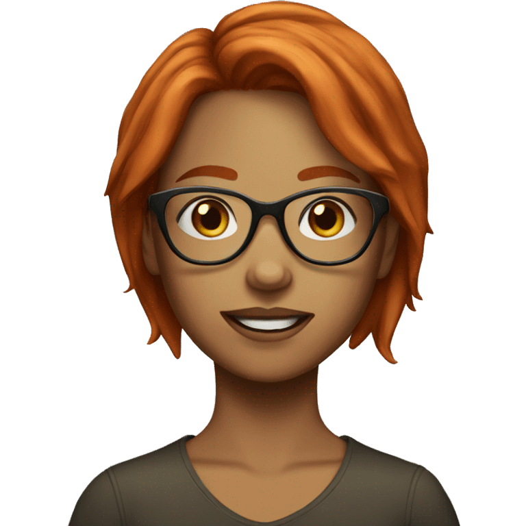 Girl with redish hair and freckles wearing glasses emoji