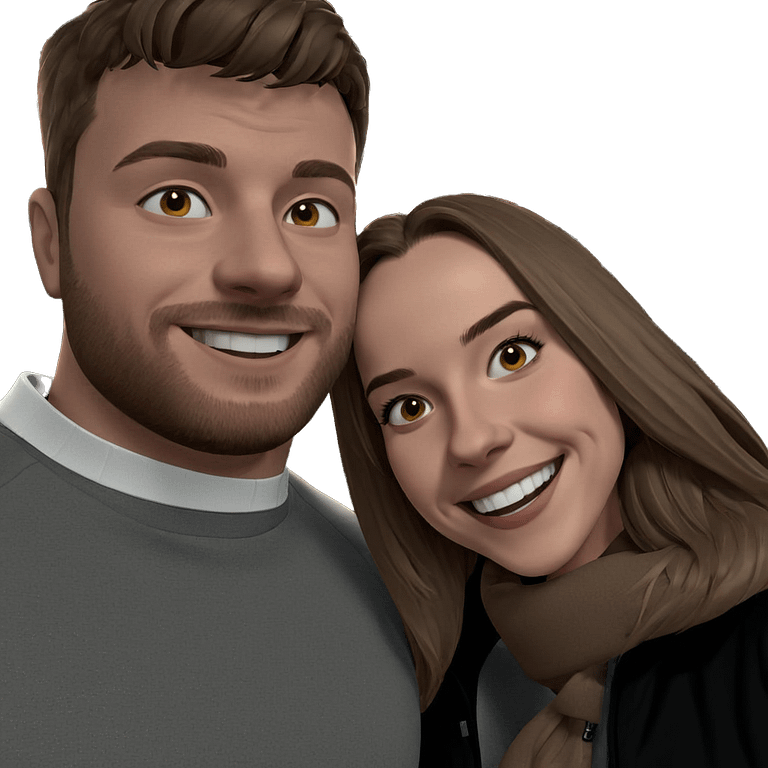 smiling couple outdoors at night emoji