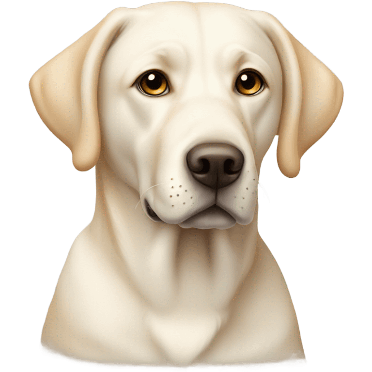 White Labrador with tan edges and on the tips  ears  emoji