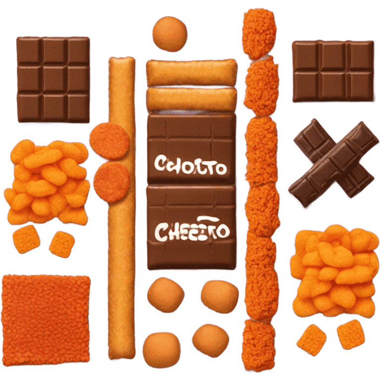 Chocolate and Cheetos emoji