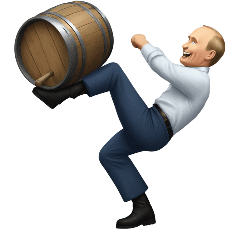 Vladimir Putin doing a keg stand  emoji