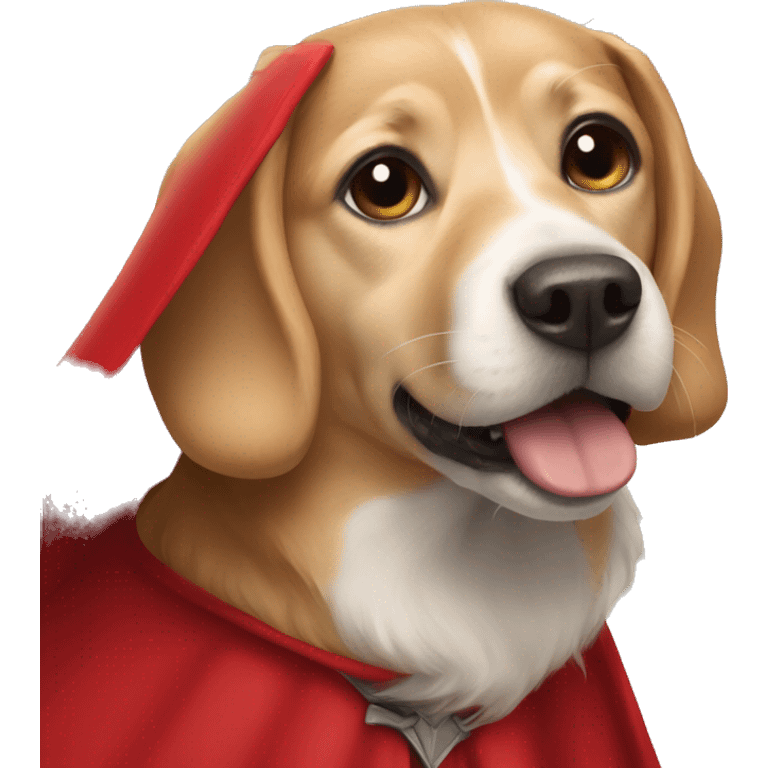 dog wearing red cape emoji