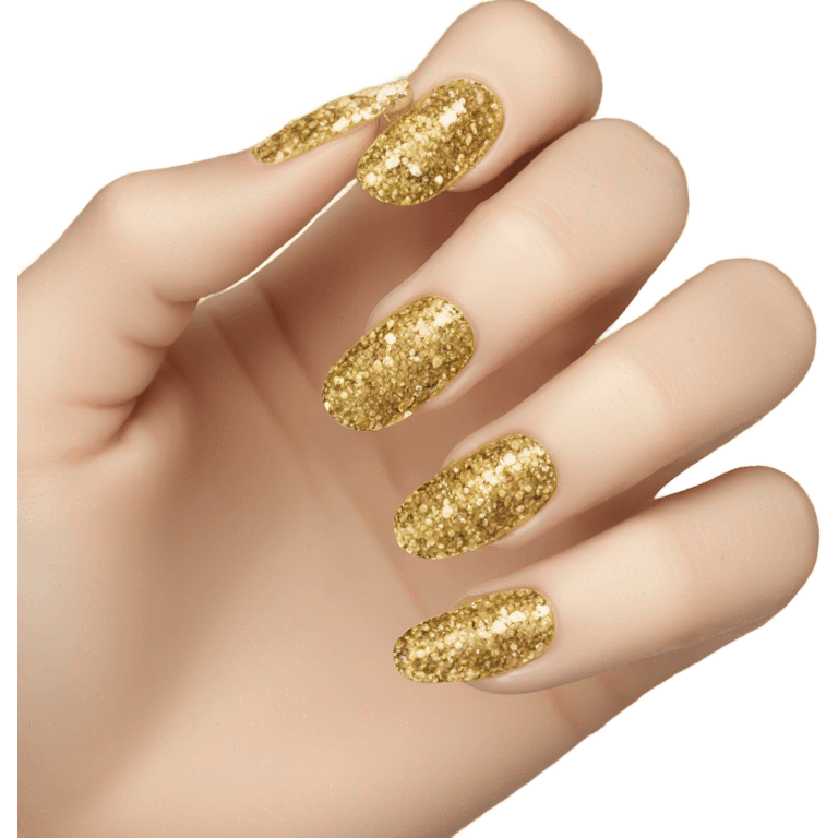 Gold glitter nails emoji