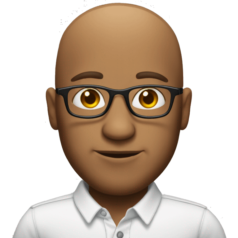 bald men with a shirt and little glasses emoji