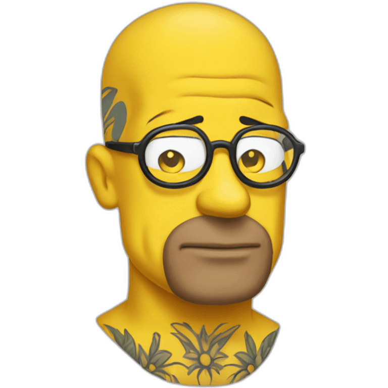 Tattooed bald man the Simpsons emoji