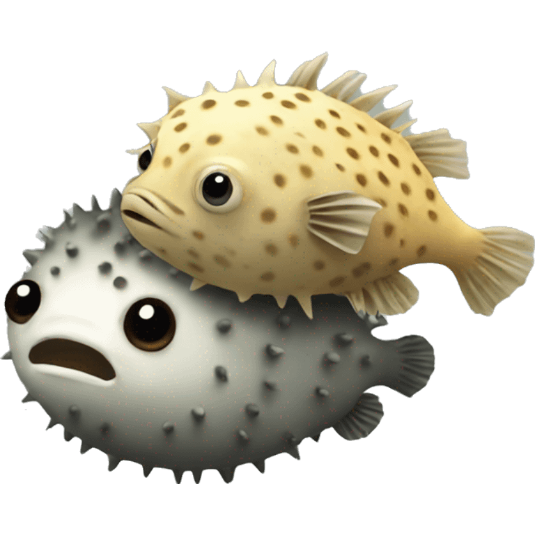 A Pufferfish with sloth emoji