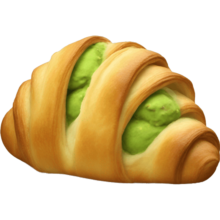 Make a pistachio croissant emoji