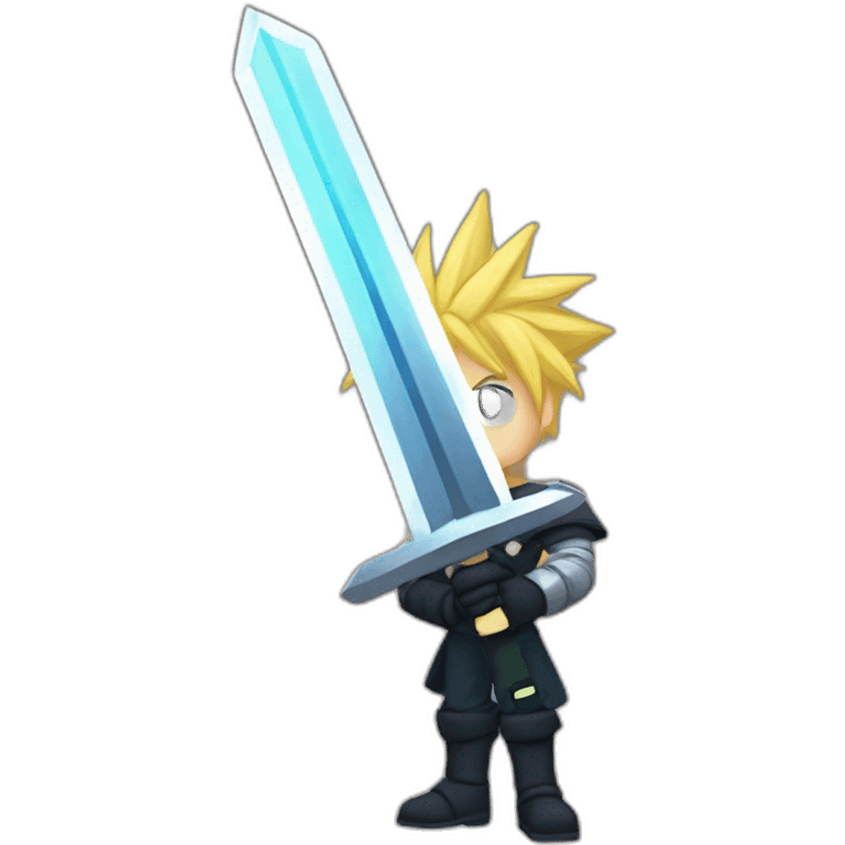 cloud strife with buster sword emoji