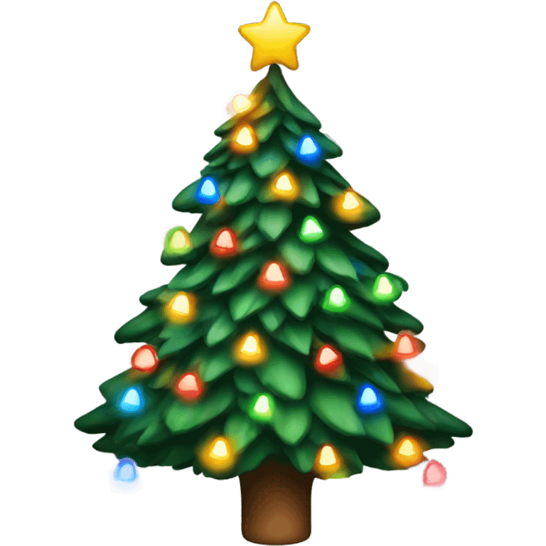 Christmas tree with color lights  emoji