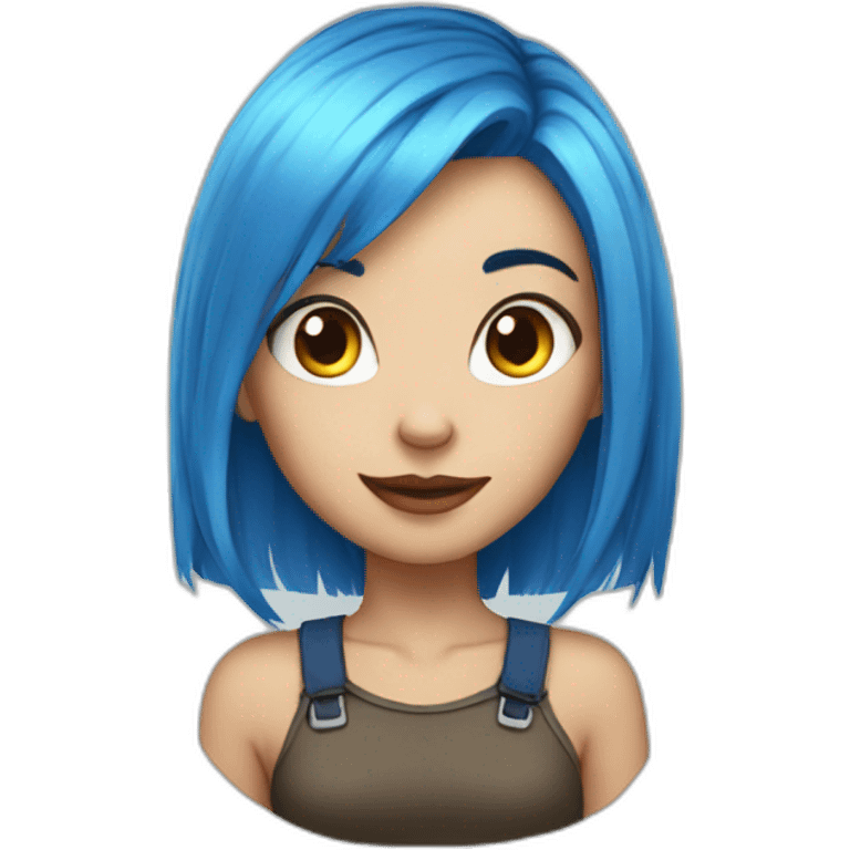 cat girl blue hair emoji