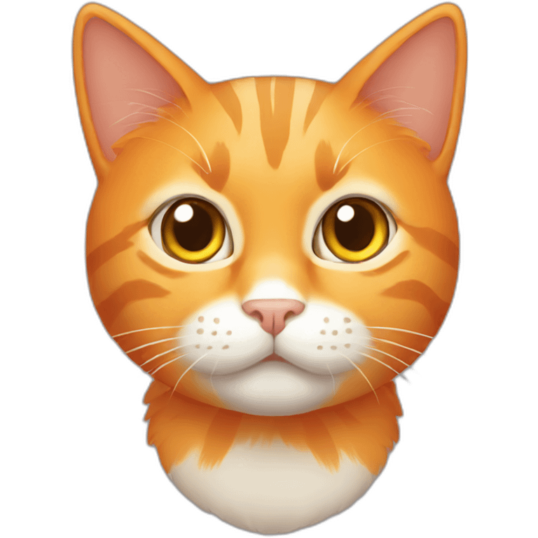 orange cat with anime style emoji