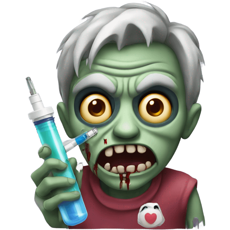 Zombi with syringe emoji