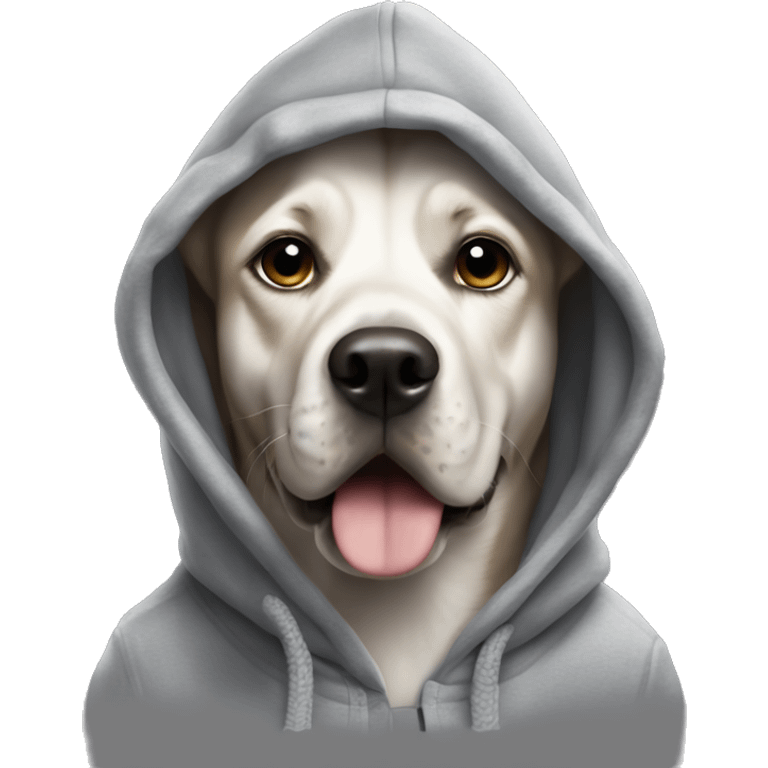 A dog wearing a hoodie ￼ emoji