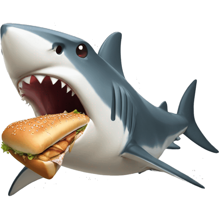 Shark eating nuclear turkey chicken sub emoji