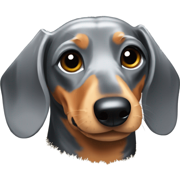  Grey and tan short haired dachshund with tinsel emoji