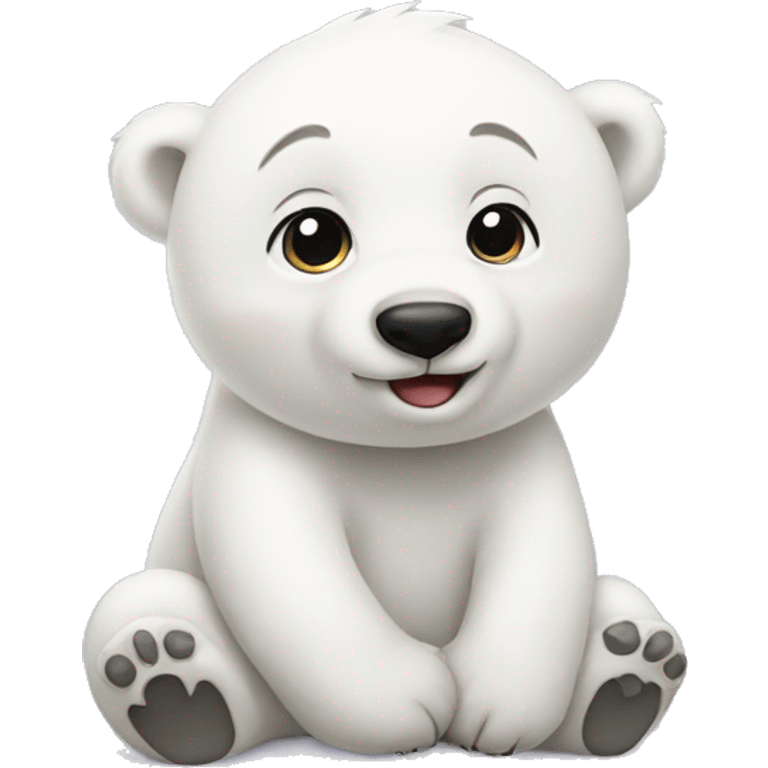 Baby Polar bear in love emoji