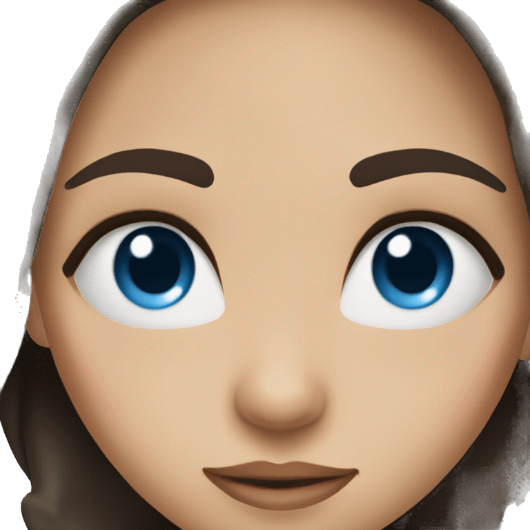 girl with blue eyes and dark brown hair emoji